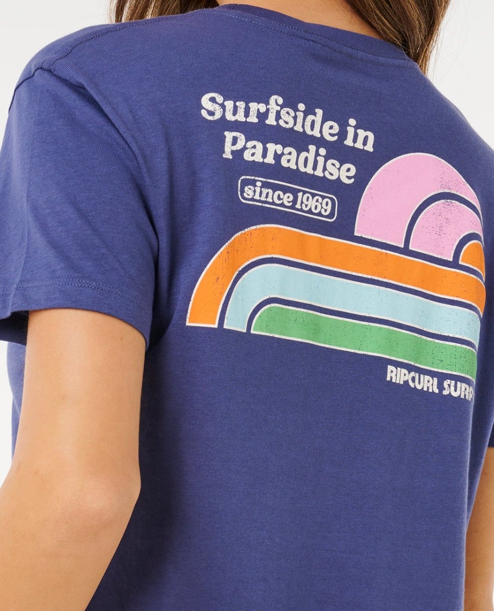 Rip Curl Surf Side Cropped Tee - Navy