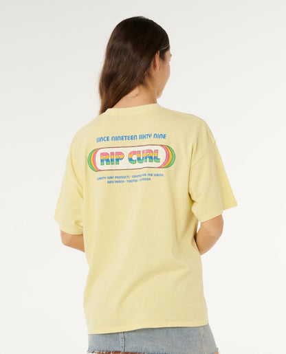 Rip Curl Surf Revival Heritage Tee - Pastel Yellow
