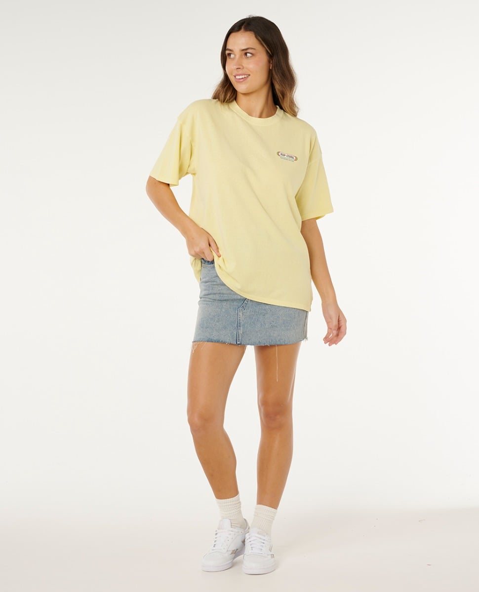 Rip Curl Surf Revival Heritage Tee - Pastel Yellow