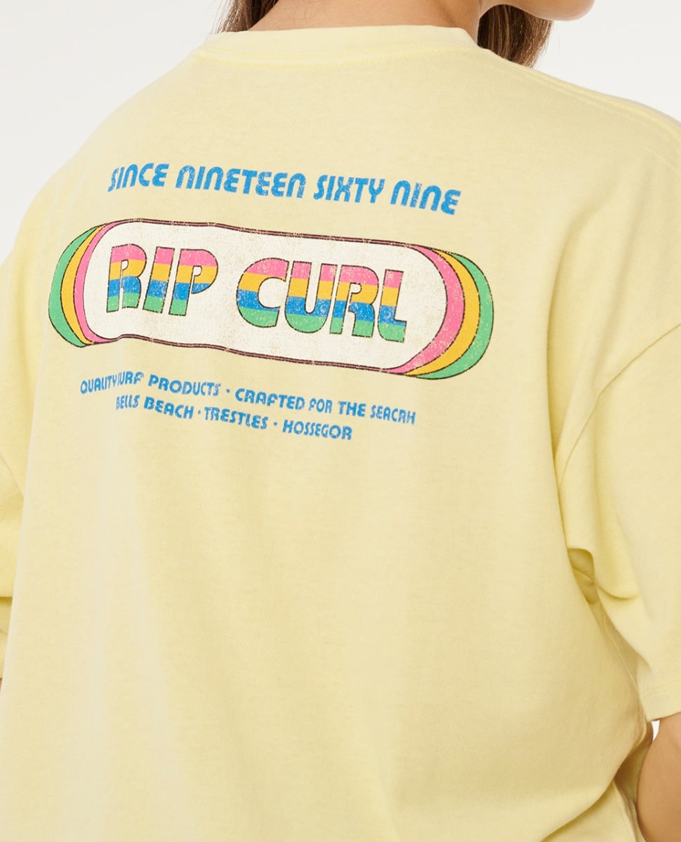 Rip Curl Surf Revival Heritage Tee - Pastel Yellow