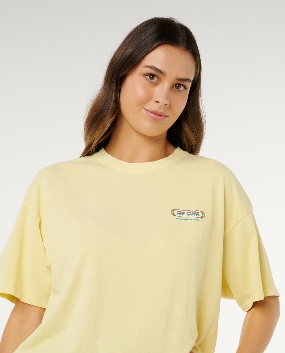 Rip Curl Surf Revival Heritage Tee - Pastel Yellow
