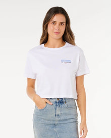 Rip Curl Hayley O Crop Tee in Optical White