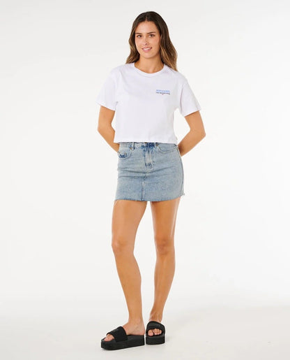 Rip Curl Hayley O Crop Tee - Optical White