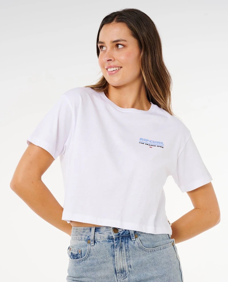 Rip Curl Hayley O Crop Tee - Optical White
