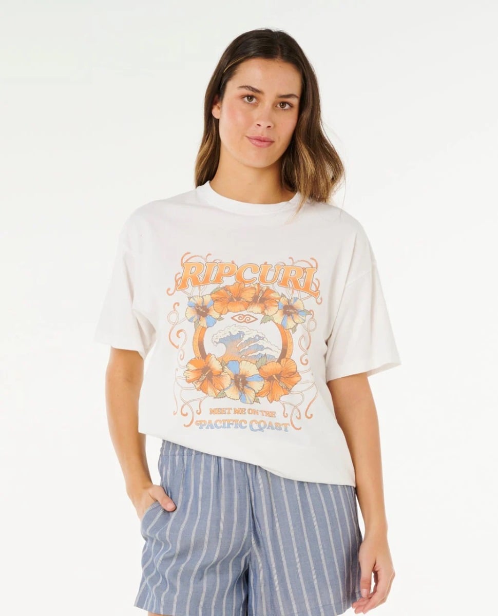Rip Curl Pacific Coast Heritage Tee in Bone