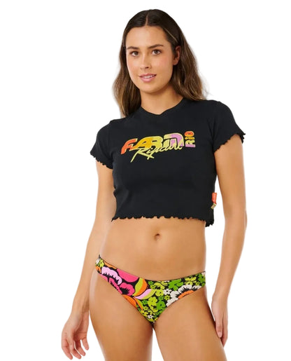 Rip Curl Womens Carioca Fitted Baby Tee in Black