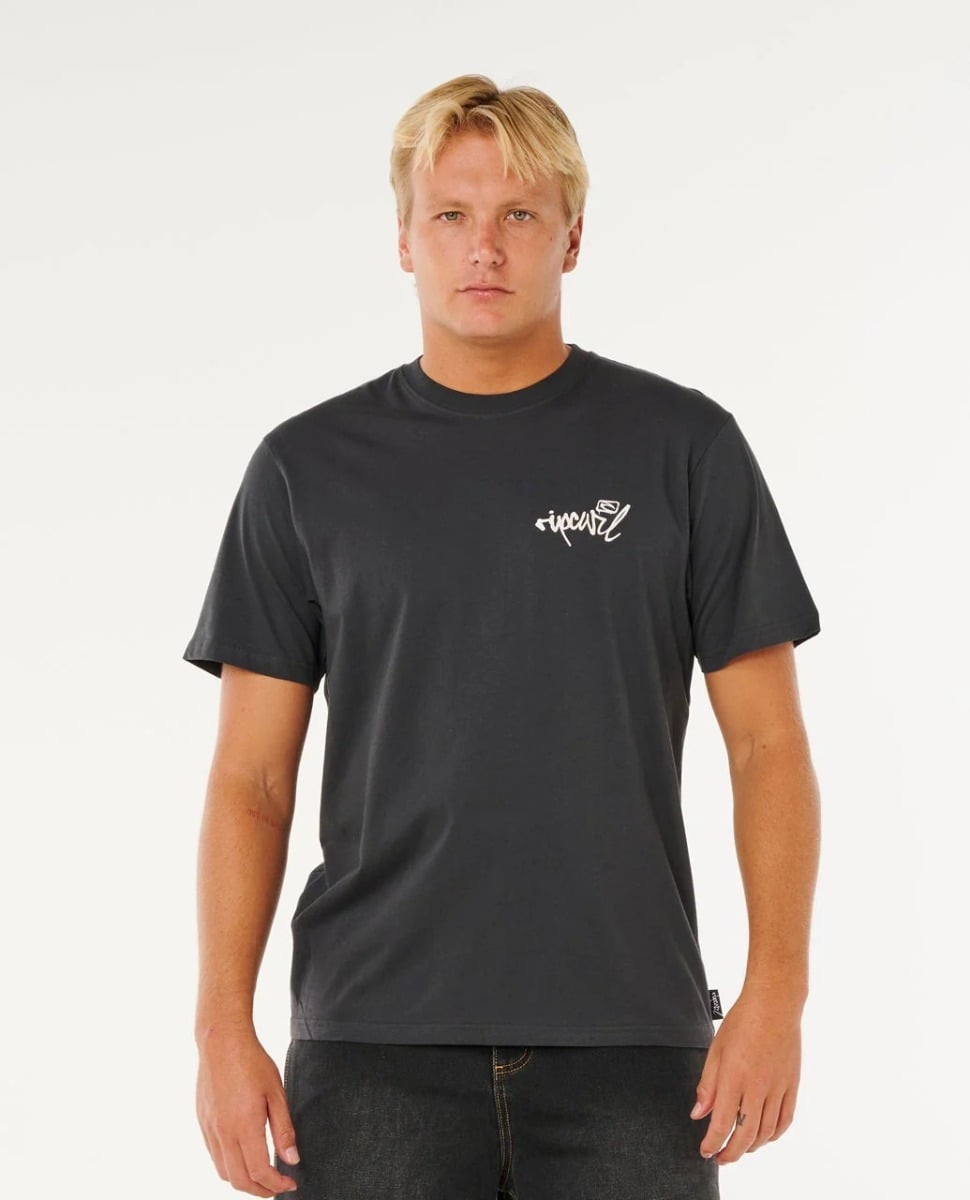 Rip Curl Inner Visions Hack Tee in Washed Black
