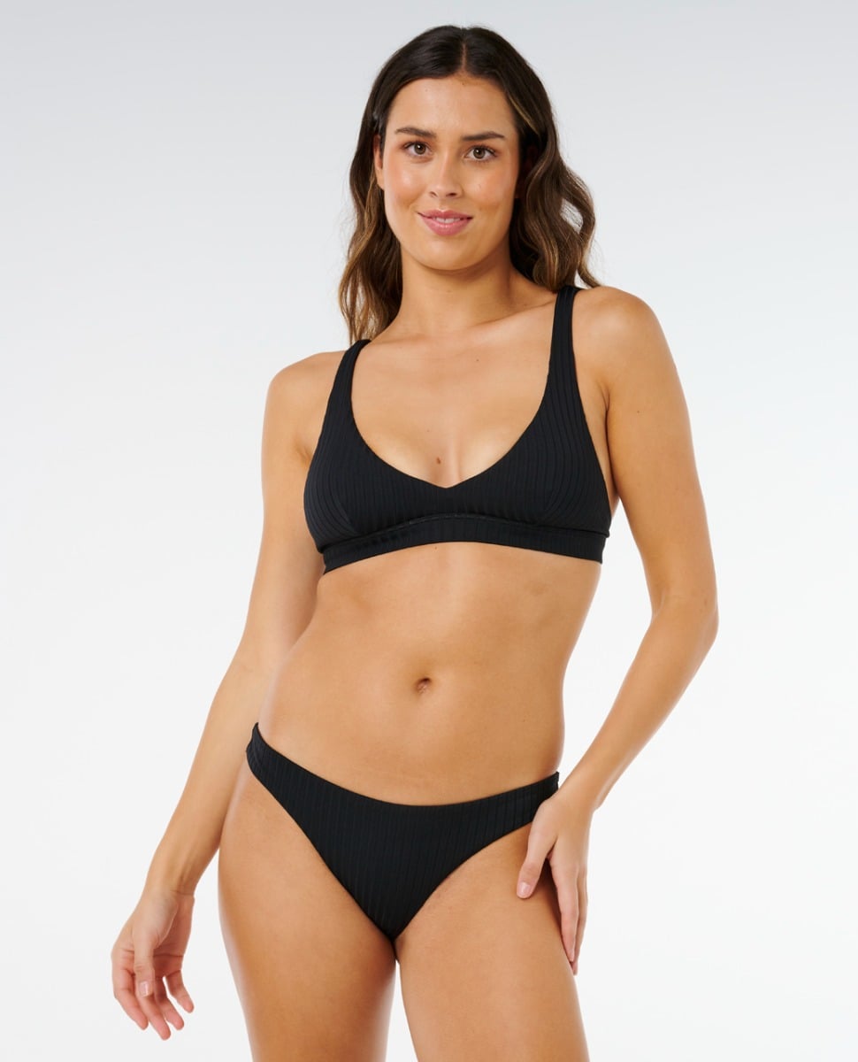 Rip Curl Premium Surf Multi Fit Halter Bikini Top - Black