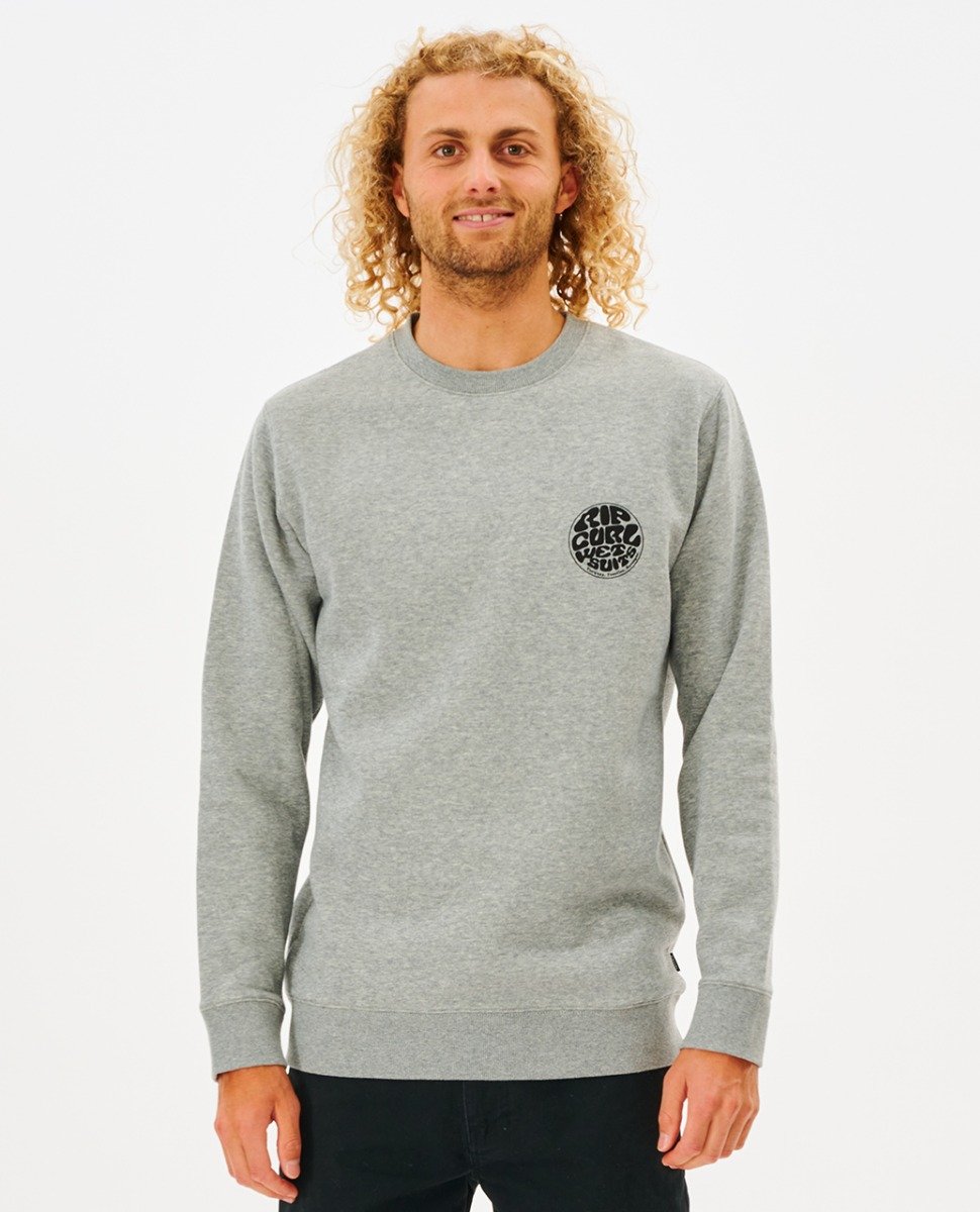 Rip Curl Mens Wetsuit Icon Crew Sweatshirt - Grey Marle