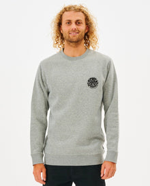 Rip Curl Mens Wetsuit Icon Crew Sweatshirt - Grey Marle
