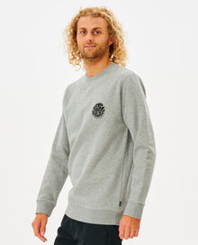 Rip Curl Men's Wetsuit Icon Crew Sweatshirt - Grey Marle