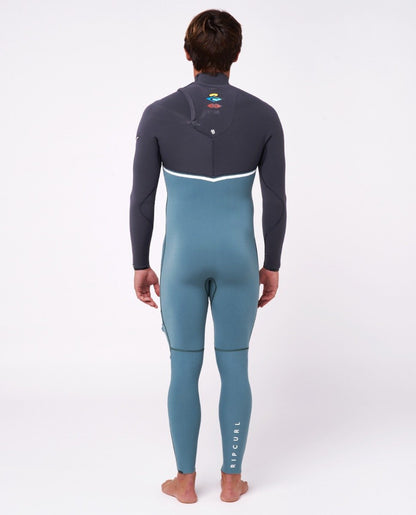 Ripcurl E BOMB 3/2mm Mens Zip Free Wetsuit - Muted Green - Back