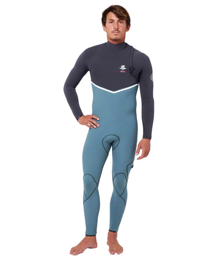 Ripcurl E BOMB 3/2mm Mens Zip Free Wetsuit - Muted Green - Front