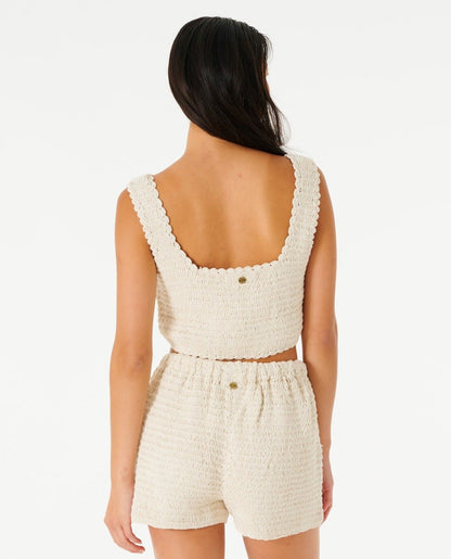 Rip Curl Oceans Together Womens Crochet Top Tank - Off White