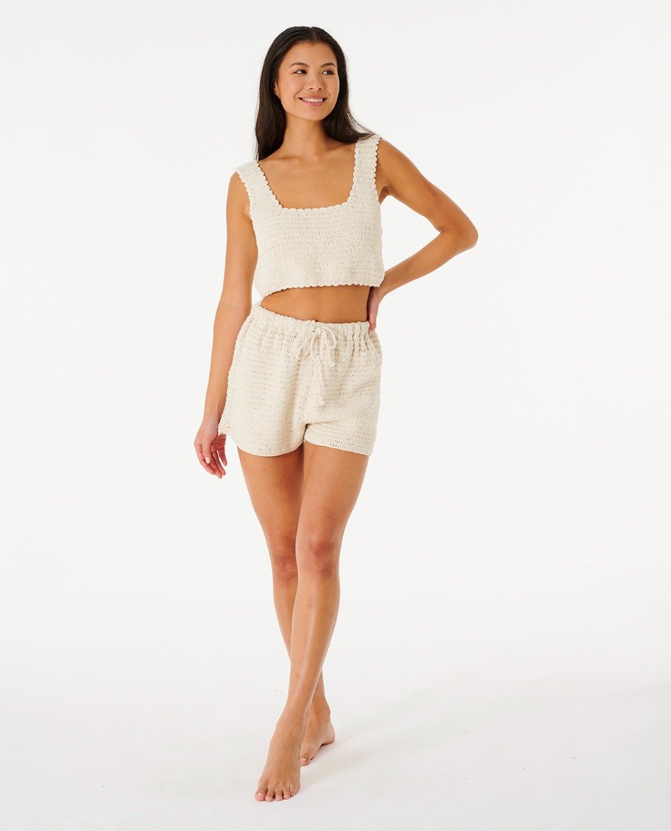 Rip Curl Oceans Together Women's Crochet Top Tank - Off White