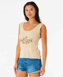 Rip Curl Oceans Together Women's Ribbed Tank - Natural