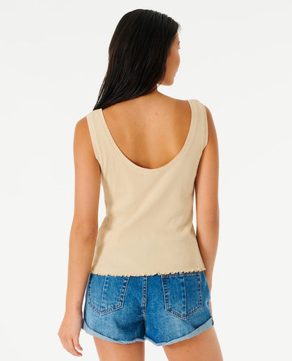 Rip Curl Oceans Together Women's Ribbed Tank - Natural