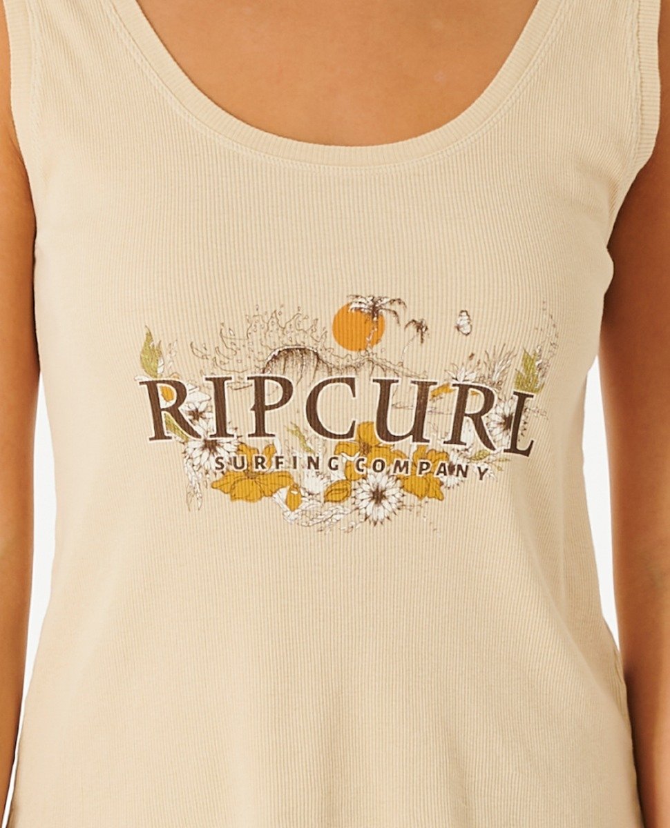 Rip Curl Oceans Together Women's Ribbed Tank - Natural