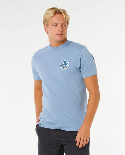 Rip Curl Wettie Passage Icon Tee - Faded Denim