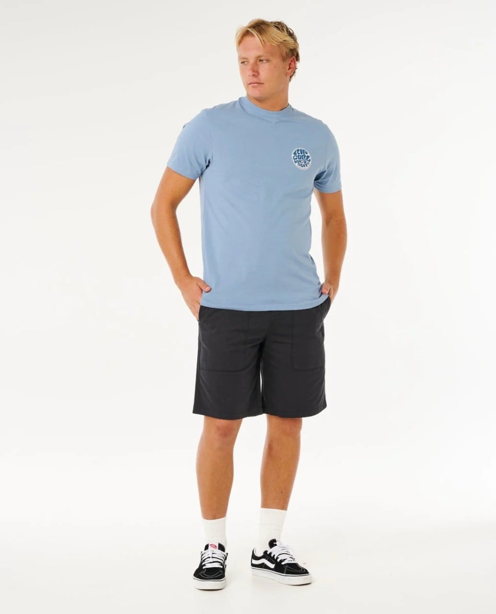 Rip Curl Wettie Passage Icon Tee - Faded Denim