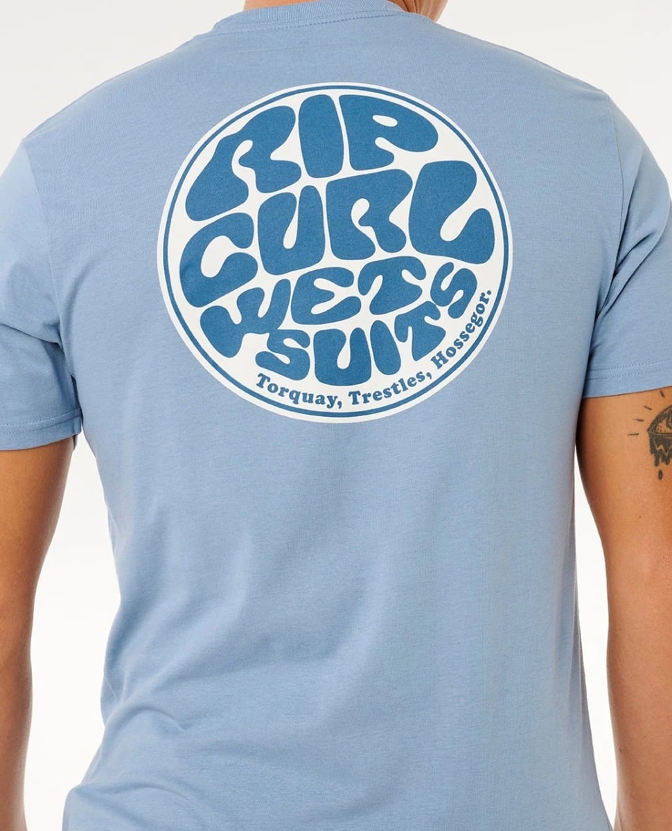 Rip Curl Wettie Passage Icon Tee - Faded Denim