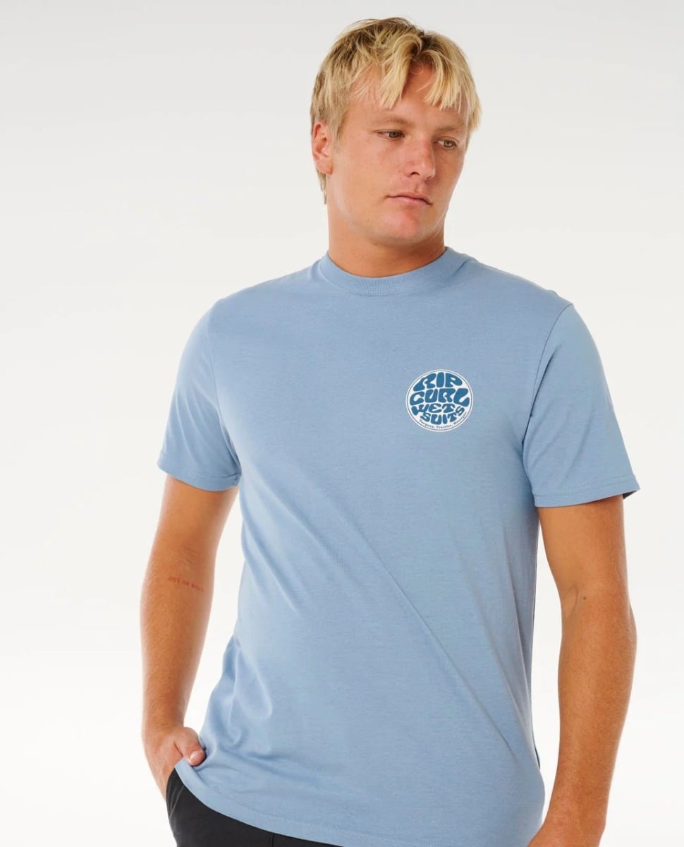 Rip Curl Wettie Passage Icon Tee - Faded Denim