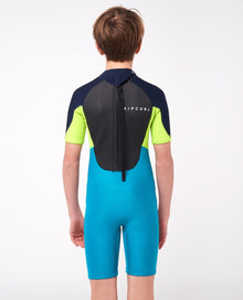 Rip Curl Omega 1/5mm Junior Boys Shorty Wetsuit - Navy - Back