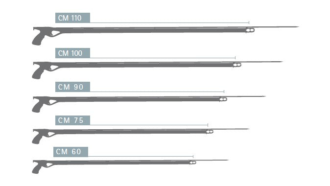 Cressi Comanche Rail Rubber Speargun - 75cm - sizes