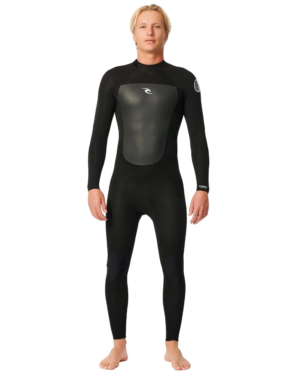 Rip Curl Omega 4/3mm Mens Back Zip Wetsuit - Black