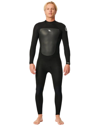 Rip Curl Omega 4/3mm Mens Back Zip Wetsuit - Black