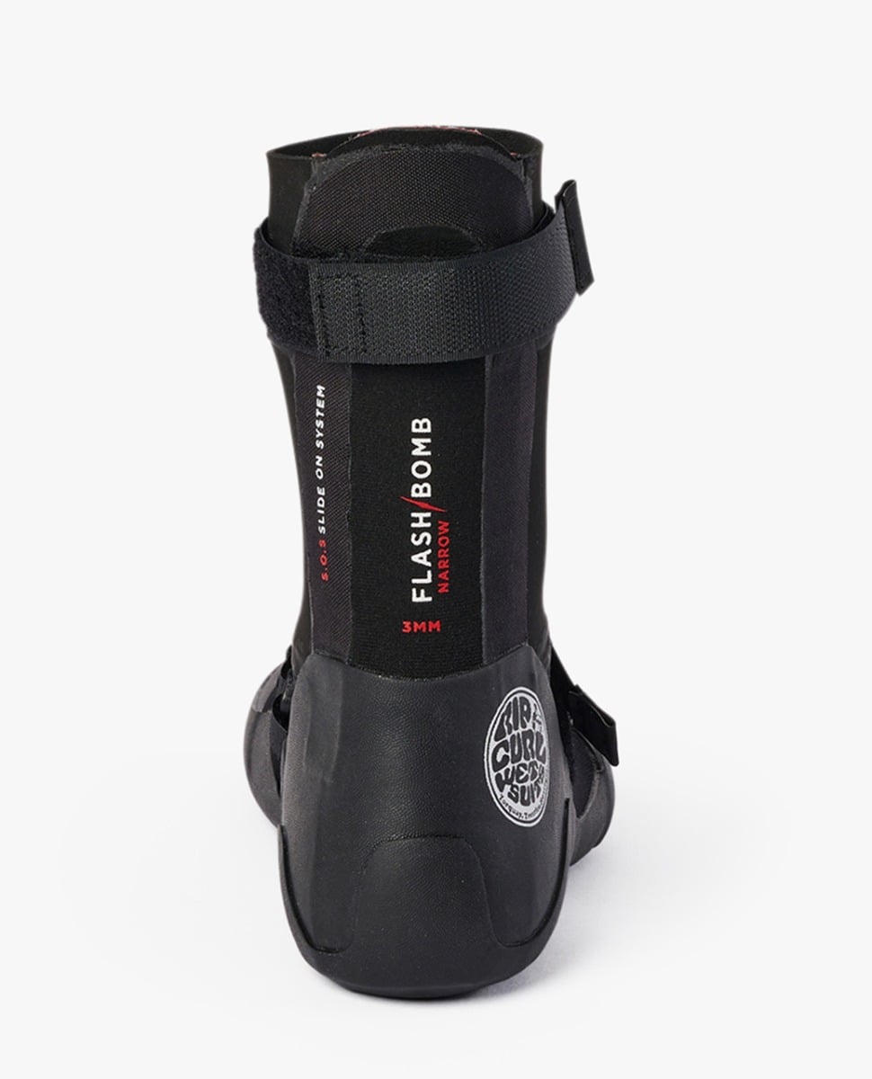 Rip Curl Flashbomb 5mm Narrow Hidden Split Toe Boots - Black