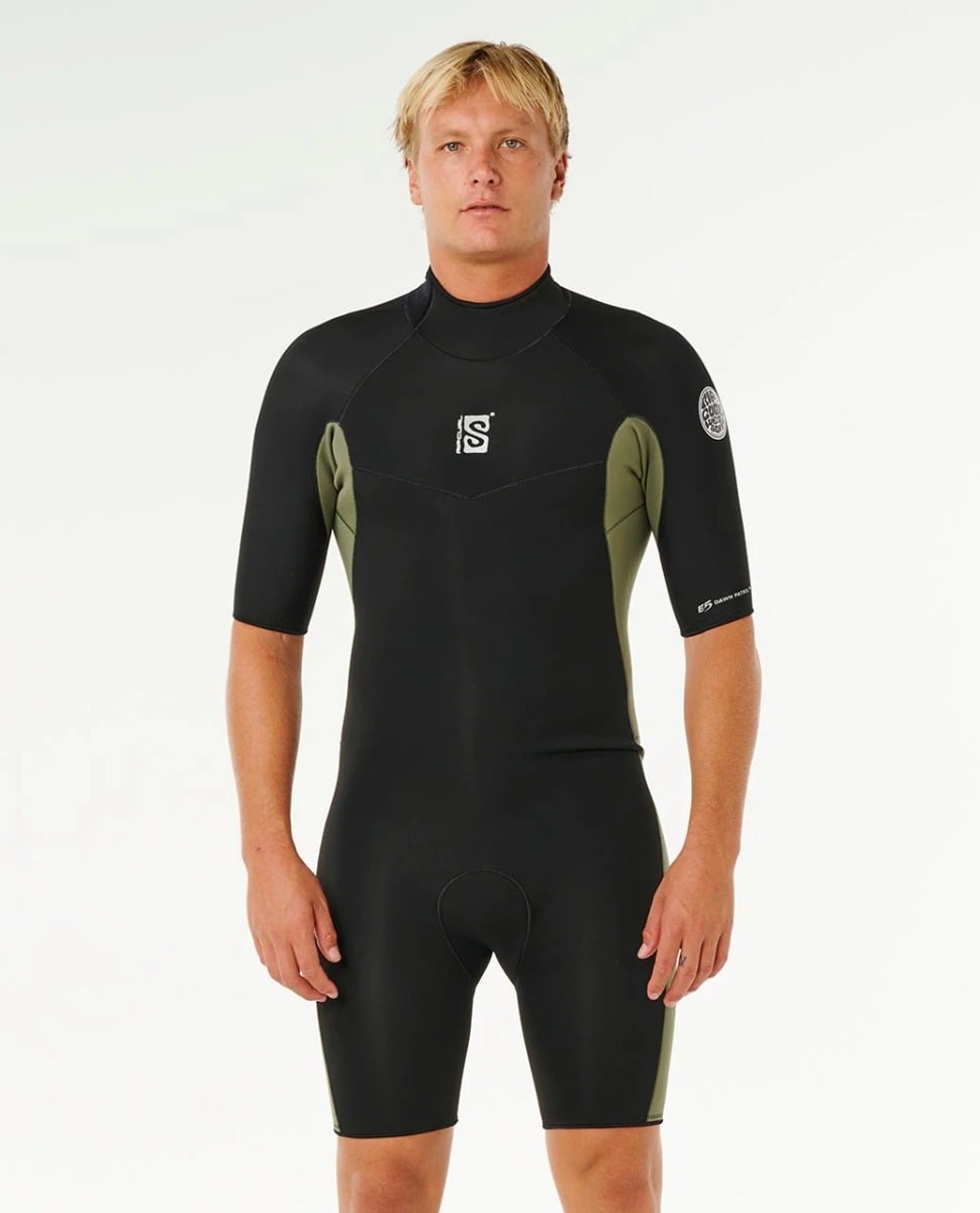 Rip Curl Dawn Patrol Back Zip 2mm Shorty in Deep Cactus