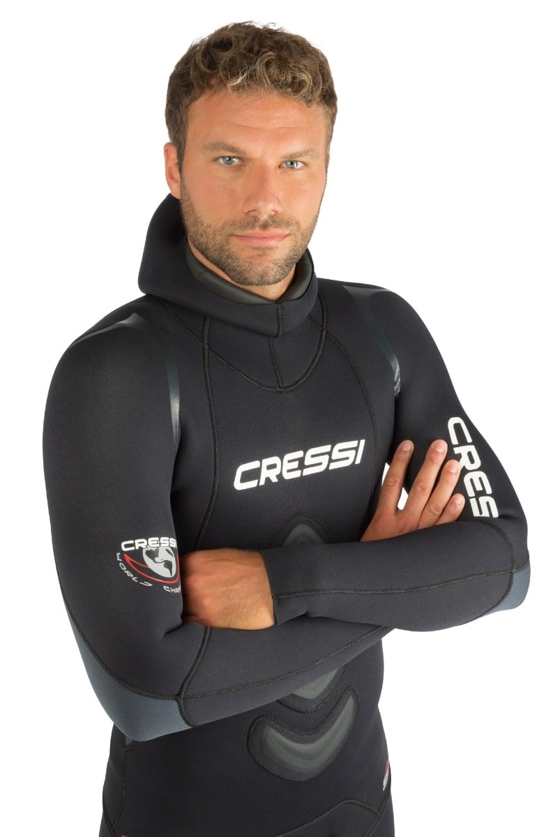 Cressi Apnea Mens 7mm Complete Dive Wetsuit 2021 - Black - Close up