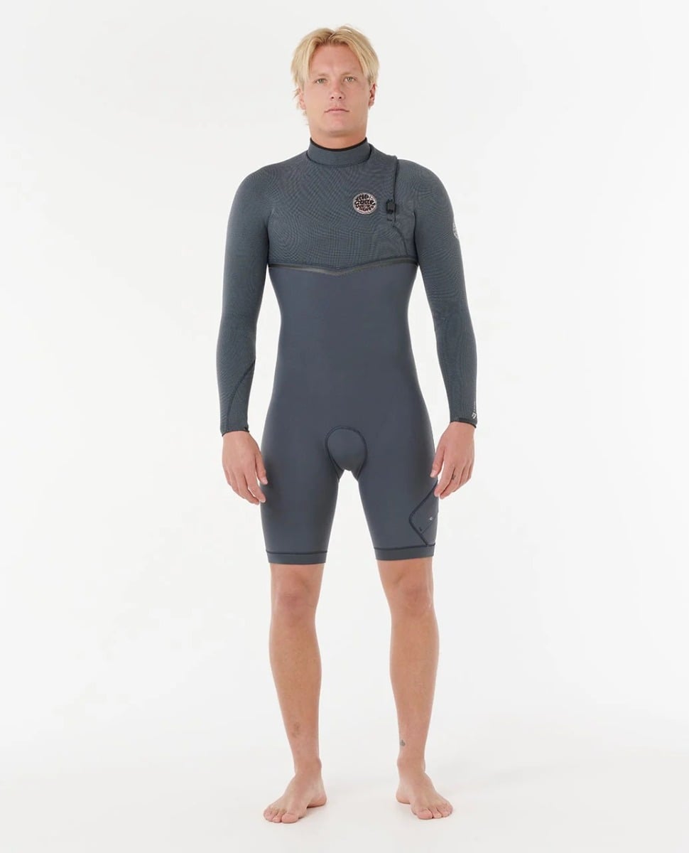 Rip Curl E-Bomb Zip-Free Long Sleeve 2mm Shorty in Iron