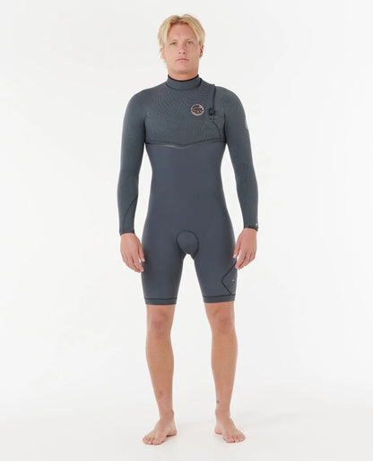 Rip Curl E-Bomb Zip-Free Long Sleeve 2mm Shorty in Iron