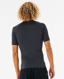 Rip Curl Dawn Patrol Perf Mens Short Sleeve UV Top - Black Marled