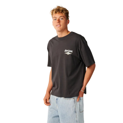 Rip Curl Mens Heritage Icon Tee - Washed Black