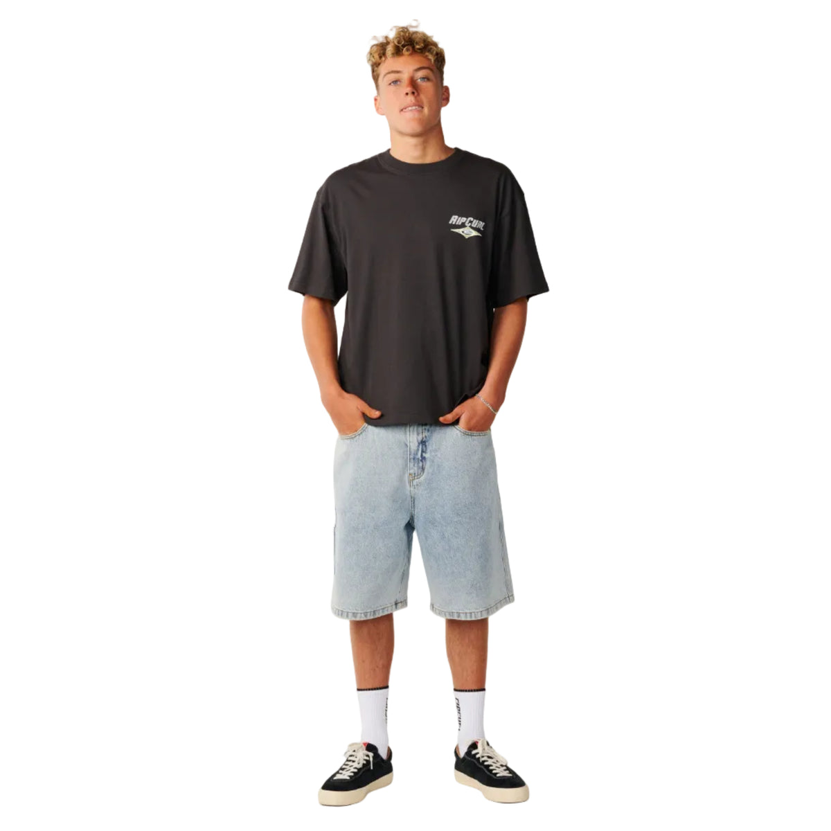 Rip Curl Mens Heritage Icon Tee - Washed Black