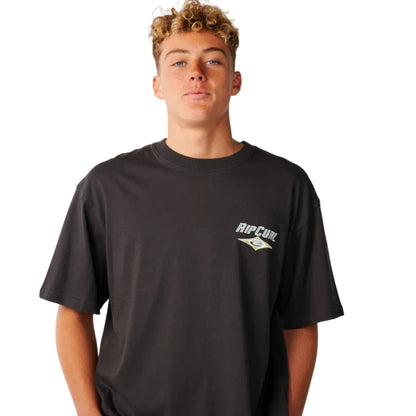 Rip Curl Mens Heritage Icon Tee - Washed Black