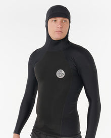Rip Curl Ultimate Search Long Sleeve Hooded Vest in Black