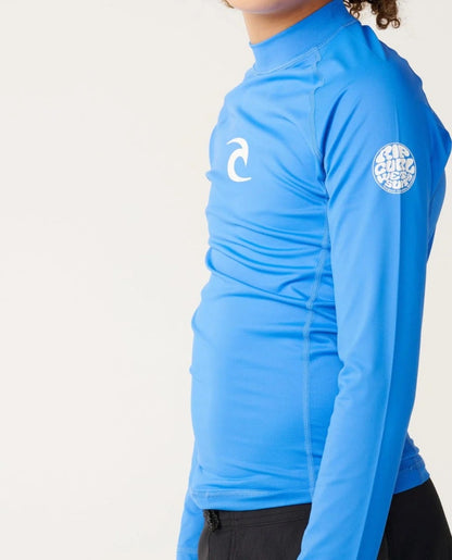 Rip Curl Waves UPF Boys LS Rash Vest - Blue Gum