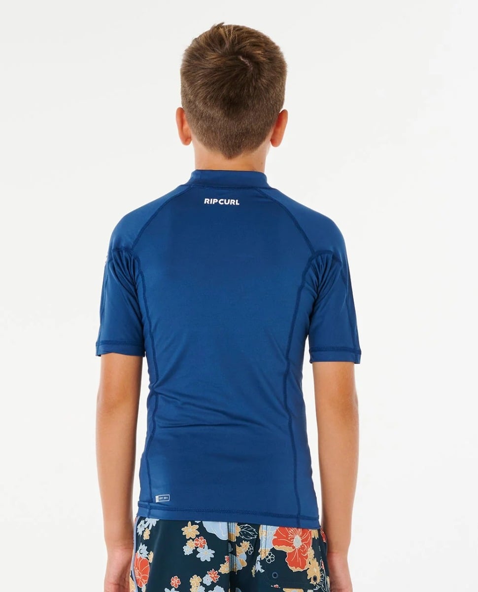 Rip Curl Waves UPF Boys Rash Vest - Blue Gum