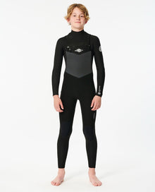 Rip Curl Junior Dawn Patrol Chest Zip 5/3mm Winter Wetsuit - Black