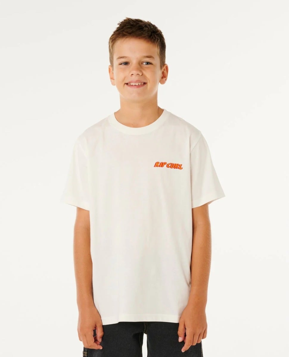 Rip Curl Eternal Shred Logo Boys Tee - Bone
