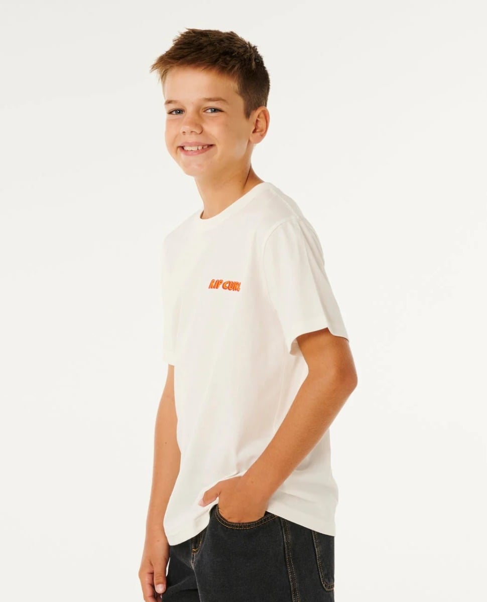 Rip Curl Eternal Shred Logo Boys Tee - Bone