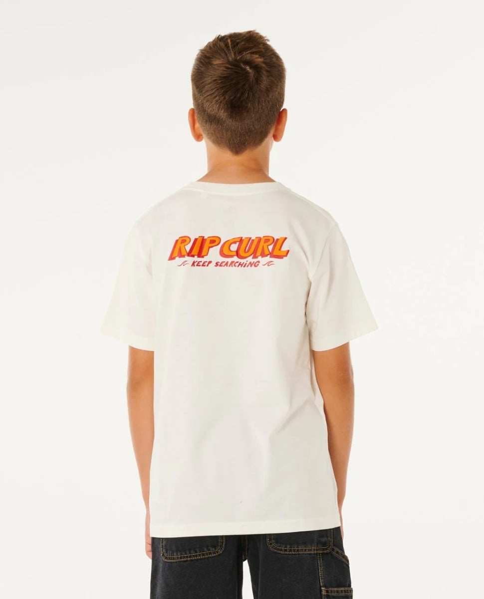 Rip Curl Eternal Shred Logo Boys Tee - Bone