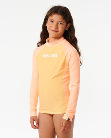 Rip Curl Classic Surf Long Sleeve Girls Rash Vest - Orange