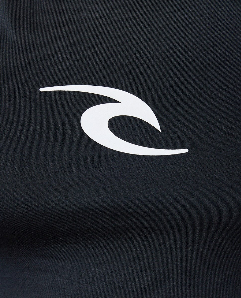 Rip Curl Waves Men's UPF Performance Short Sleeve Rash Vest - Black