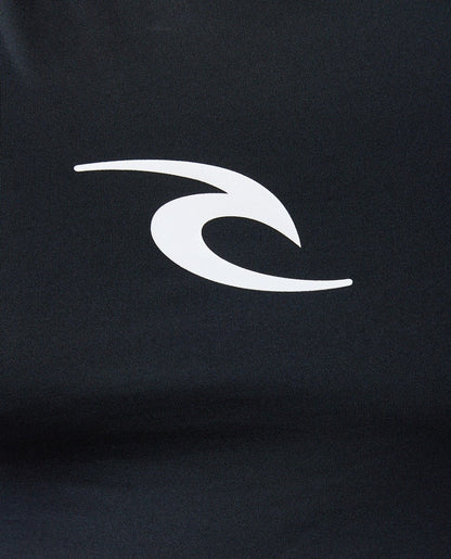 Rip Curl Waves Men's UPF Performance Short Sleeve Rash Vest - Black