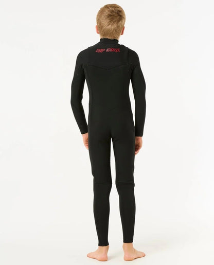 Rip Curl Kids Dawn Patrol Chest Zip 4/3mm Wetsuit 2026 - Black